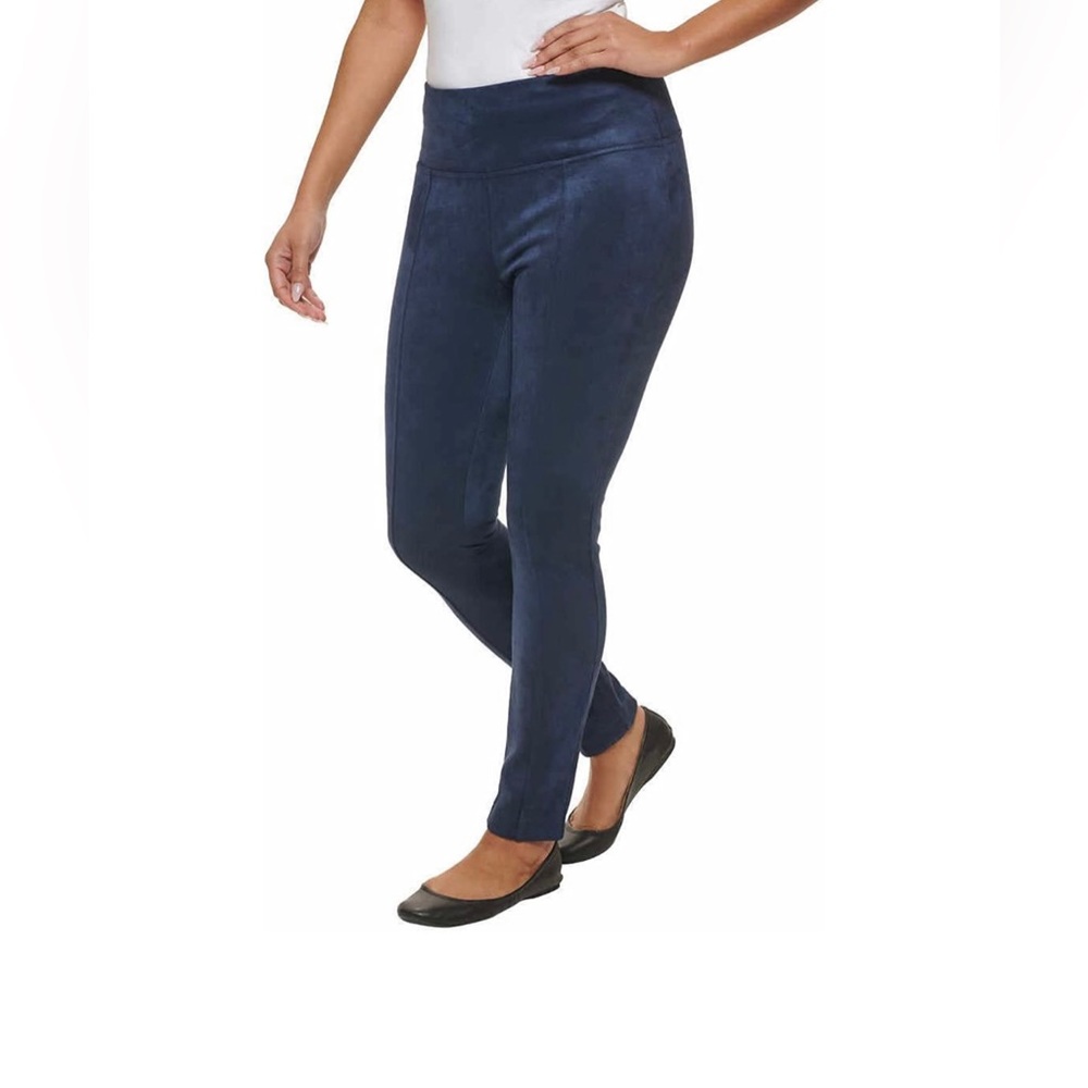 Andrew Marc Leggings Women Size XXL Navy Pull-On Pants Comfort Faux Suede NWT